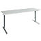 Schäfer Shop Bureau Genius AERO FLEX, réglage électrique de la hauteur, rectangle, pied en T, L 2000 mm, gris clair/anthracite + panneau de mémoire