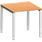 Schäfer Shop Bureau Genius Modena Flex, carré, 4 pieds en tube rectangulaire, L 800 x P 800 x H 650-850 mm, hêtre/aluminium blanc