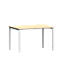 Schäfer Shop Bureau Genius Modena Flex, rectangulaire, 4 pieds en tube rectangulaire, L 1200 x P 800 x H 650-850 mm, érable/aluminium blanc