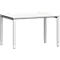 Schäfer Shop Bureau Genius Modena Flex, rectangulaire, 4 pieds en tube rectangulaire, L 1200 x P 800 x H 650-850 mm, gris clair/aluminium blanc