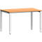 Schäfer Shop Bureau Genius Modena Flex, rectangulaire, 4 pieds en tube rectangulaire, L 1200 x P 800 x H 650-850 mm, hêtre/aluminium blanc
