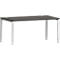 Schäfer Shop Bureau Genius Modena Flex, rectangulaire, 4 pieds en tube rectangulaire, L 1600 x P 800 x H 650-850 mm, graphite/aluminium blanc