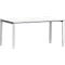 Schäfer Shop Bureau Genius Modena Flex, rectangulaire, 4 pieds en tube rectangulaire, L 1600 x P 800 x H 650-850 mm, gris clair/aluminium blanc