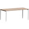 Schäfer Shop Bureau Genius Modena Flex, rectangulaire, 4 pieds en tube rectangulaire, L 1800 x P 800 x H 650-850 mm, décor chêne/aluminium blanc