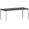 Schäfer Shop Bureau Genius Modena Flex, rectangulaire, 4 pieds en tube rectangulaire, L 1800 x P 800 x H 650-850 mm, graphite/aluminium blanc
