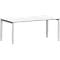 Schäfer Shop Bureau Genius Modena Flex, rectangulaire, 4 pieds en tube rectangulaire, L 1800 x P 800 x H 650-850 mm, gris clair/aluminium blanc