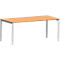 Schäfer Shop Bureau Genius Modena Flex, rectangulaire, 4 pieds en tube rectangulaire, L 1800 x P 800 x H 650-850 mm, hêtre/aluminium blanc