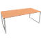 Schäfer Shop Bureau Genius Modena Flex, réglable en hauteur, forme rectangulaire, pied en forme d'étrier, largeur 2000 mm, décor hêtre