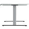 Schäfer Shop Bureau Genius MODENA FLEX, réglage électrique de la hauteur, rectangle, pied en T, L 1600 x P 800 mm, gris clair/blanc alu + panneau de mémoire 