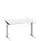 Schäfer Shop Bureau Genius MODENA FLEX, tube rectangulaire à piétement en C, L 1200 x P 800 mm, gris clair/alu blanc