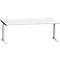 Schäfer Shop Bureau Genius MODENA FLEX, tube rectangulaire à piétement en C, L 2000 x P 1000 mm, gris clair/alu blanc