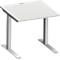 Schäfer Shop Bureau Genius MODENA FLEX, tube rectangulaire à piétement en C, L 800 x P 800 mm, gris clair/alu blanc