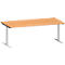 Schäfer Shop Bureau Genius MODENA FLEX, tube rond à pieds en T, L 2000 x P 1000 mm, hêtre/alu blanc