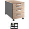 Schäfer Shop Caisson à roulettes Select 1233, gris clair/blanc alu, séparateurs pour tiroirs inclus