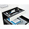 Schäfer Shop Caisson haut Genius TETRIS WOOD, 3 tiroirs + 1 tiroir à ustensiles, L 424 x P 803 x H 1296 mm, blanc