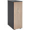 Schäfer Shop Caisson haut Genius TETRIS WOOD, 3 tiroirs + 1 tiroir à ustensiles, L 424 x P 803 x H 1296 mm, graphite/chêne
