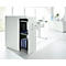 Schäfer Shop Caisson haut Genius TETRIS WOOD, 3 tiroirs + 1 tiroir à ustensiles, L 424 x P 803 x H 1296 mm, gris clair