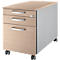 Schäfer Shop Caisson roulant Select 126, 1 tiroir, extension HR &amp; ustensiles, poignées rondes, alu blanc/décor chêne