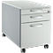 Schäfer Shop Caisson roulant Select 126, 1 tiroir, extension HR &amp; ustensiles, poignées rondes, blanc alu/gris clair/gris clair