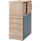 Schäfer Shop Caisson sur pied Genius avec armoire à poser, porte coulissante incluse, entièrement verrouillable, poignée carrée, chêne/anthracite