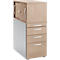 Schäfer Shop Caisson sur pied Genius avec armoire à poser, porte coulissante incluse, entièrement verrouillable, poignée ronde, chêne/alu blanc