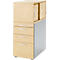 Schäfer Shop Caisson sur pied Genius avec armoire à poser, porte coulissante incluse, entièrement verrouillable, poignée ronde, érable