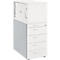 Schäfer Shop Caisson sur pied Genius avec armoire à poser, y compris porte coulissante, entièrement verrouillable, poignée ronde, blanc