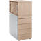 Schäfer Shop Caisson sur pied Genius avec armoire à poser, y compris porte coulissante, entièrement verrouillable, rainure de poignée latérale, chêne/alu blanc