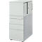 Schäfer Shop Caisson sur pied Genius avec armoire à poser, y compris porte coulissante, entièrement verrouillable, rainure de poignée latérale, gris clair