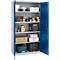 Schäfer Shop Geniu FS vleugeldeurkast, staal, met ventilatiegaten, B 1055 x D 520 x H 1950 mm, 5 OH, witaluminium/ gentiaanblauw, tot 500 kg