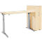 Schäfer Shop Genius 2-tlg. Büromöbel-Set, Schreibtisch ERGOSTYLE, elektrisch höhenverstellbar, Ahorn/weißaluminium