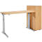 Schäfer Shop Genius 2-tlg. Büromöbel-Set, Schreibtisch ERGOSTYLE, elektrisch höhenverstellbar, Buche/weißaluminium