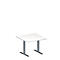 Schäfer Shop Genius Aanbouwtafel MODENA FLEX, in hoogte verstelbaar, vierkant, T-poot rechthoekige buis, B 1000 x D 1000 mm, wit 