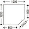 Schäfer Shop Genius Achterwand, voor CAD-paneel met basis B 1200 x D 1200 mm, wit aluminium 