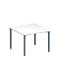 Schäfer Shop Genius Anbautisch MODENA FLEX, höhenverstellbar, Quadrat-Form, 4-Fuß-Quadratrohr, B 1000 x T 1000 mm, weiß
