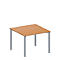 Schäfer Shop Genius Anbautisch MODENA FLEX, höhenverstellbar, Quadrat-Form, 4-Fuß Rundrohr, B 1000 x T 1000 mm, Buche-Dekor