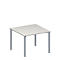 Schäfer Shop Genius Anbautisch MODENA FLEX, höhenverstellbar, Quadrat-Form, 4-Fuß Rundrohr, B 1000 x T 1000 mm, lichtgrau