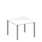 Schäfer Shop Genius Anbautisch MODENA FLEX, höhenverstellbar, Quadrat-Form, 4-Fuß Rundrohr, B 1000 x T 1000 mm, weiß
