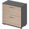 Schäfer Shop Genius archiefkast TETRIS WOOD, 2 OH, B 800 x D 421 x H 800 mm, hoogte incl. glijders, grafiet/eiken