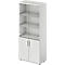 Schäfer Shop Genius armario combinado TETRIS WOOD, 5 OH, H 1910 mm puertas de cristal y abatibles, altura incl. deslizadores, gris claro