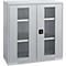 Schäfer Shop Genius armario de doble puerta FS, acero, ventana, agujeros de ventilación, A 1055 x P 520 x A 1105 mm, 3 OH, aluminio blanco/aluminio blanco, hasta 300 kg