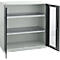 Schäfer Shop Genius armario de doble puerta FS, acero, ventana, agujeros de ventilación, A 1055 x P 520 x A 1105 mm, 3 OH, gris claro/gris antracita, hasta 300 kg