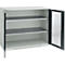 Schäfer Shop Genius armario de doble puerta FS, acero, ventana, agujeros de ventilación, W 1343 x D 520 x H 1105 mm, 3 OH, gris claro/gris antracita, hasta 450 kg