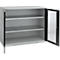 Schäfer Shop Genius armario de doble puerta FS, acero, ventanilla, agujeros de ventilación, W 1343 x D 520 x H 1105 mm, 3 OH, aluminio blanco/gris antracita, hasta 450 kg