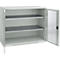 Schäfer Shop Genius armario de doble puerta FS, acero, ventanilla, agujeros de ventilación, W 1343 x D 520 x H 1105 mm, 3 OH, gris claro/gris claro, hasta 450 kg