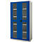 Schäfer Shop Genius armario de dos puertas FS, acero, mirilla, agujeros de ventilación, AN 1055 x F 520 x AL 1950 mm, 5 OH, gris claro/azul genciana, hasta 500 kg 