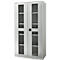 Schäfer Shop Genius armario de dos puertas FS, acero, mirilla, agujeros de ventilación, AN 1055 x F 520 x AL 1950 mm, 5 OH, gris claro/gris claro, hasta 500 kg 