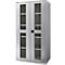 Schäfer Shop Genius armario de dos puertas FS, acero, mirilla, agujeros de ventilación, An 1055 x Pr 620 x Al 1950 mm, 5 OH, aluminio blanco/aluminio blanco, hasta 500 kg 