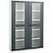 Schäfer Shop Genius armario de dos puertas FS, acero, mirilla, agujeros de ventilación, An 1343 x P 520 x Al 1950 mm, 5 OH, gris claro/gris antracita, hasta 750 kg 