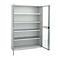 Schäfer Shop Genius armario de dos puertas FS, acero, mirilla, agujeros de ventilación, An 1343 x P 520 x Al 1950 mm, 5 OH, gris claro/gris claro, hasta 750 kg 